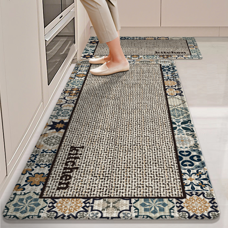 Nordic Style Kitchen Mats, Water-Absorbent, Non-Slip, Stain-Resistant Carpets for Restaurants and Bathrooms, Easy-Care Entrance Door Mats
