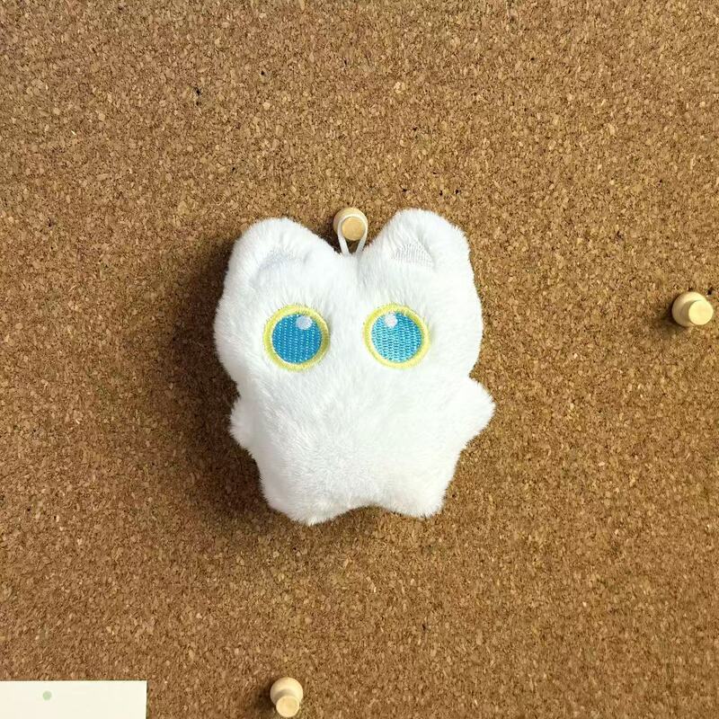 吱吱叫毛绒蓝眼猫猫挂件卡通白猫玩偶钥匙扣包包车挂饰品配件批货|undefined