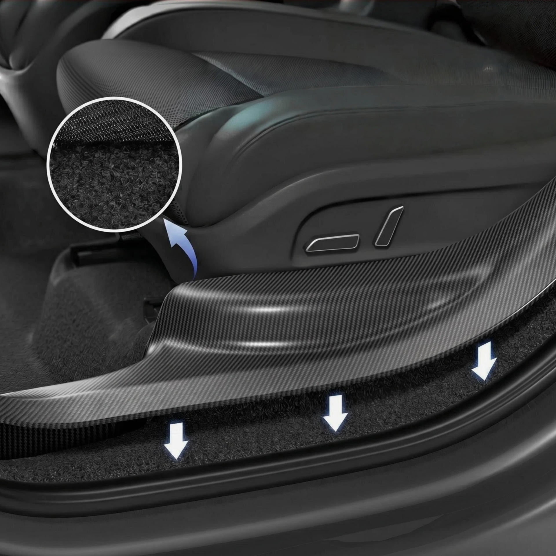 Suitable for Tesla Model Yl Six-Seater Built-In Threshold Strip Welcome Pedal Cross-Border New Product Tpe Interior Accessories