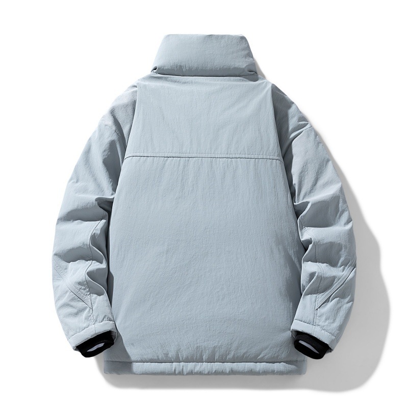 Invierno transfronterizo engrosado cuello de cuadrícula plumón chaqueta de algodón hombre suelto al aire libre ocio versátil chaqueta de algodón caliente