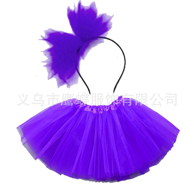 Estilo europeo y americano moda gran malla Tutu falda traje falda de dos piezas para niños princesa pettiskirt Plus diadema