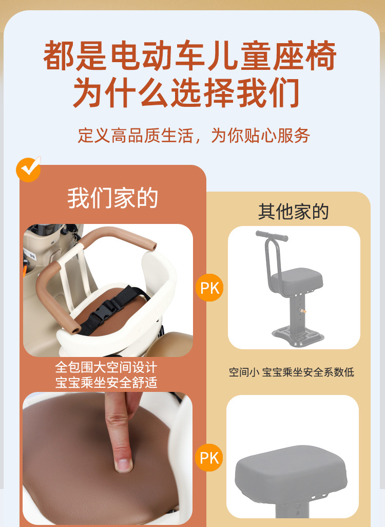 Suitable for Electric Vehicle Kidsren's Seat Front-Mounted and Rotatable, Suitable for Yadi Emma Bell Motorcycle Battery Car Baby