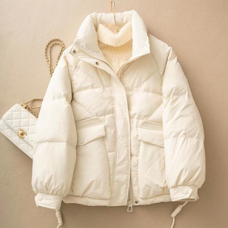 Короткая теплая куртка с пуховой набивкой, oversize