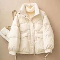 Короткая теплая куртка с пуховой набивкой, oversize