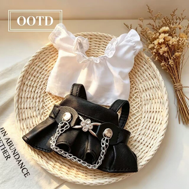 Long-Legged Kt Leather Skirt 10cm Doll Clothes Wholesale Cotton Doll Half Skirt Cute Mini Doll Short Skirt White Shirt Long-Legged Kt Leather Skirt 10cm Doll Clothes Wholesale Cotton Doll Half Skirt Cute Mini Doll Short Skirt White Shirt