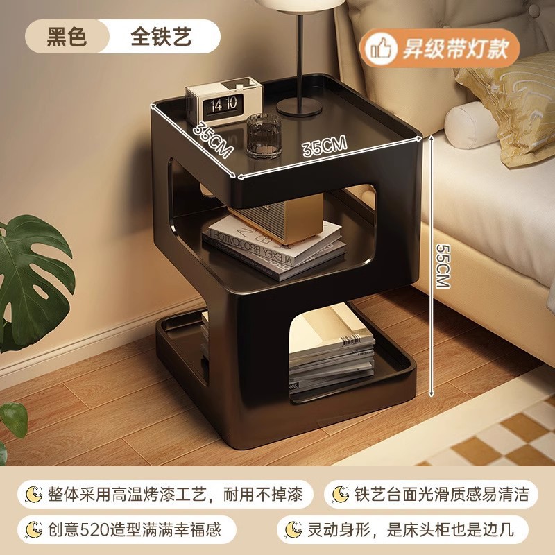 Creativa meseta de cabecera doméstica dormitorio creativo pequeño armario de hierro forjado estante ligero de lujo de alta sensación meseta de cabecera de la cama