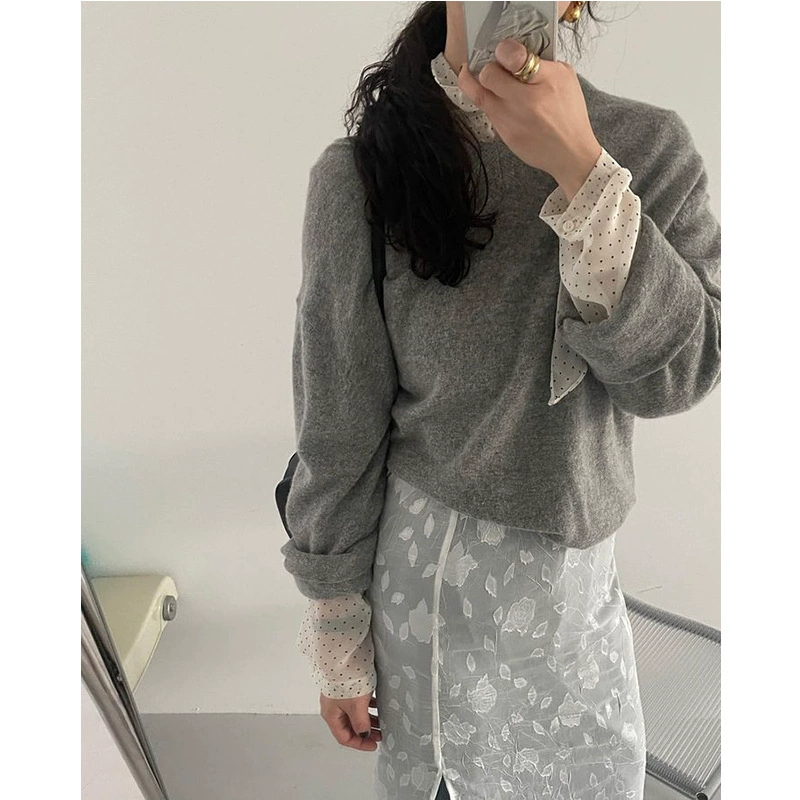 Блузка Shiffon (женская) корейский стиль, шифоновая основа, one size