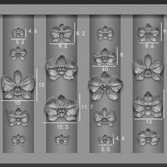 美甲模具蝴蝶兰立体雕花法式装饰diy浮雕高透蝴蝶结硅胶指甲