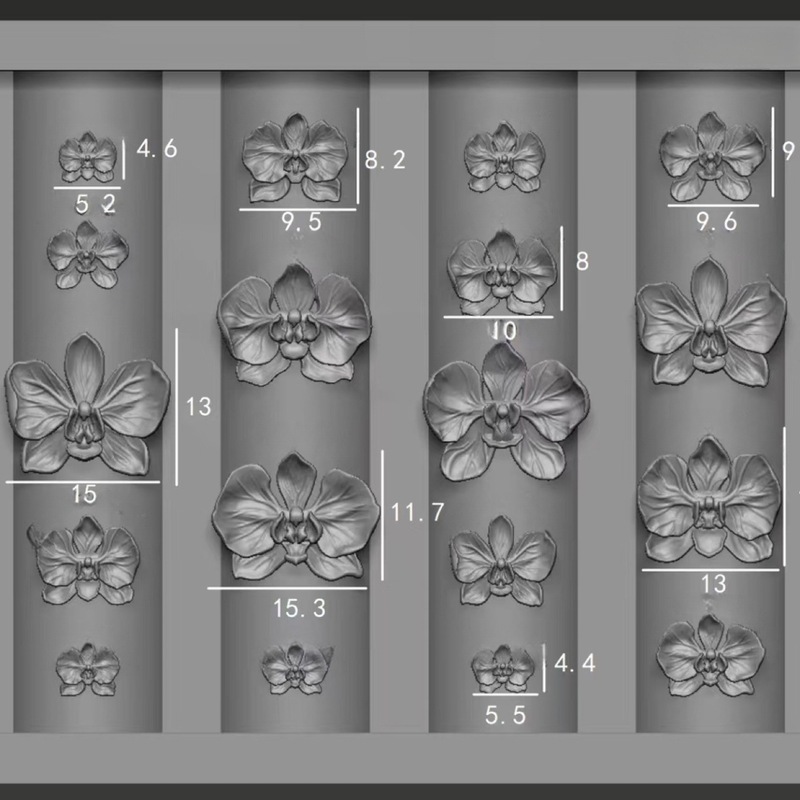 美甲模具蝴蝶兰立体雕花法式装饰diy浮雕高透蝴蝶结硅胶指甲|undefined