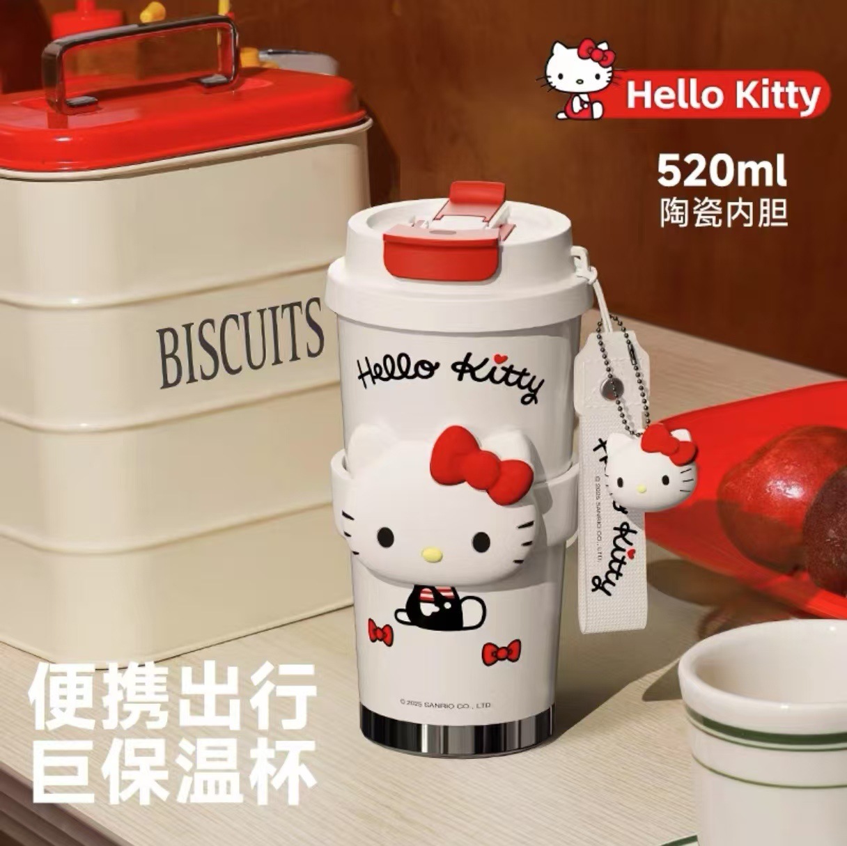 HelloKitty termo femenino 2024 nuevo regalo de cumpleaños de alto valor Sanrio pajita taza de café taza de agua
