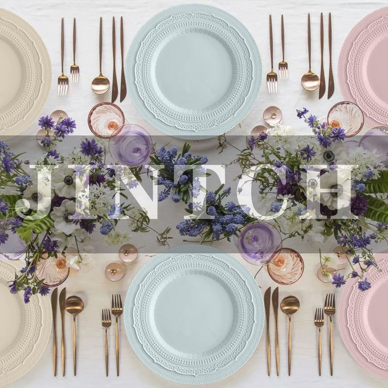 French-Style Lace Embossed 13inch Western-Style Placemats Hotel Club Fresh Decorative Plates Girly Presentation Plates Wholesale