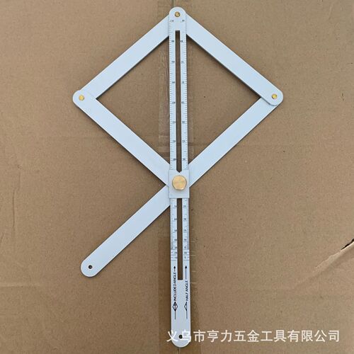 Foreign trade stainless steel diagonal ruler thickened trimming decoration woodworking door and window angle ruler multi-functional protractor
