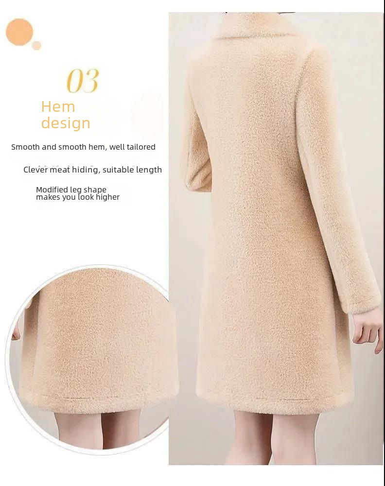  lamb velvet mid-length coat women's 2022 Winter new mother Korean-style large size western style women's coat_voghion.com