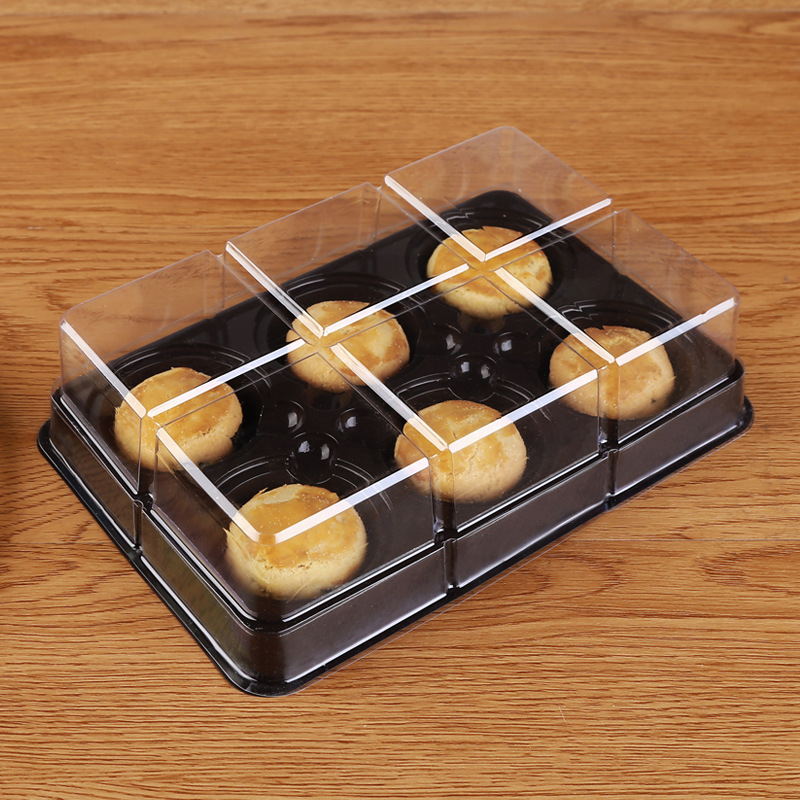 六格糯米糍月饼雪媚娘包装盒点心西点盒绿豆糕甜品盒烘焙包装吸塑