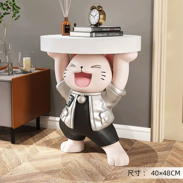 Fortune Cat Card Swing-Silver