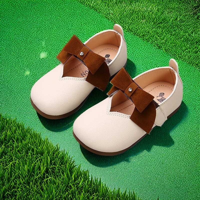 Zapatos de Cuero para Niñas de Cuero Sintético y Suela TPR Antideslizantes para Bebés y Niñas