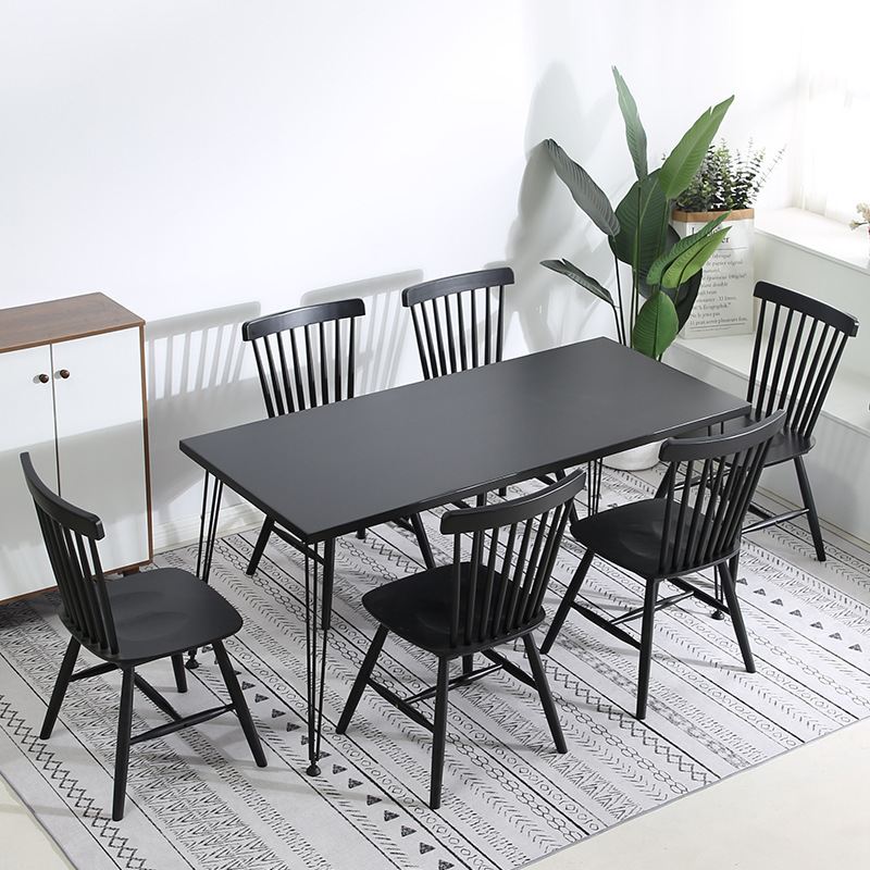 Solid Wood Spruce Table and Chair Dining Chair Dressing Room Lounge Backrest Chair Nordic Casual Table and Chair suit