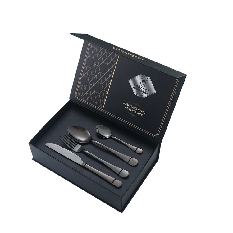 Juego de cubiertos occidentales de acero inoxidable 24 piezas con caja de regalo cuchillo tenedor cuchara