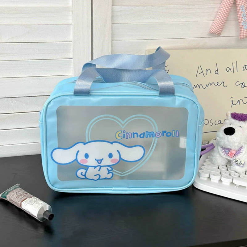 Косметичка Hello Kitty, водонепроницаемый ручной несессер с разделением влажного/сухого, 21,5×30,5×16 см