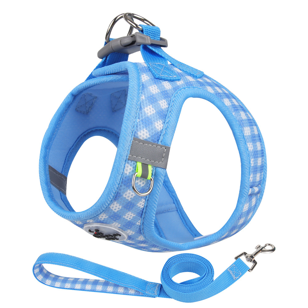 Arnés nuevo para gatos con un moderno diseño a cuadros, arnés antiescape para mascotas, arnés universal para gatos y perros.