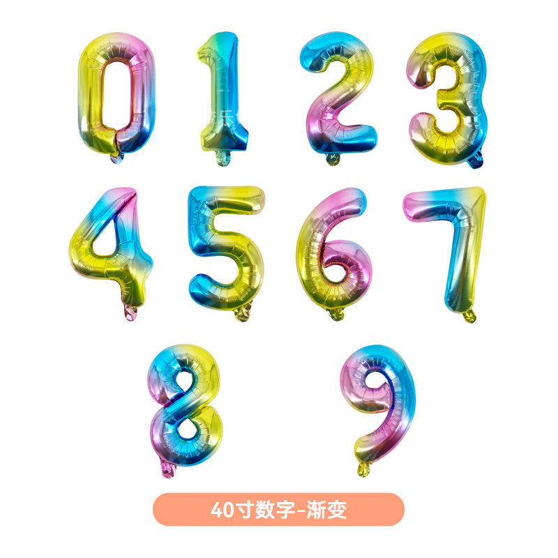 Globos de aluminio de 40 pulgadas con números 0–9 para fiestas