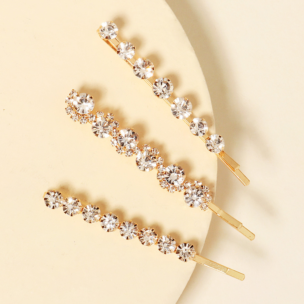 Simple Metal Hairpin European And American Fashion Rhinestone Hairpin display picture 1