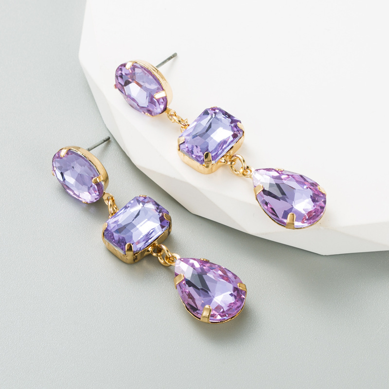 Earrings Classification 1 Pair Quantity Fashion Geometric Alloy Rhinestones Women's Earrings 1 Pair