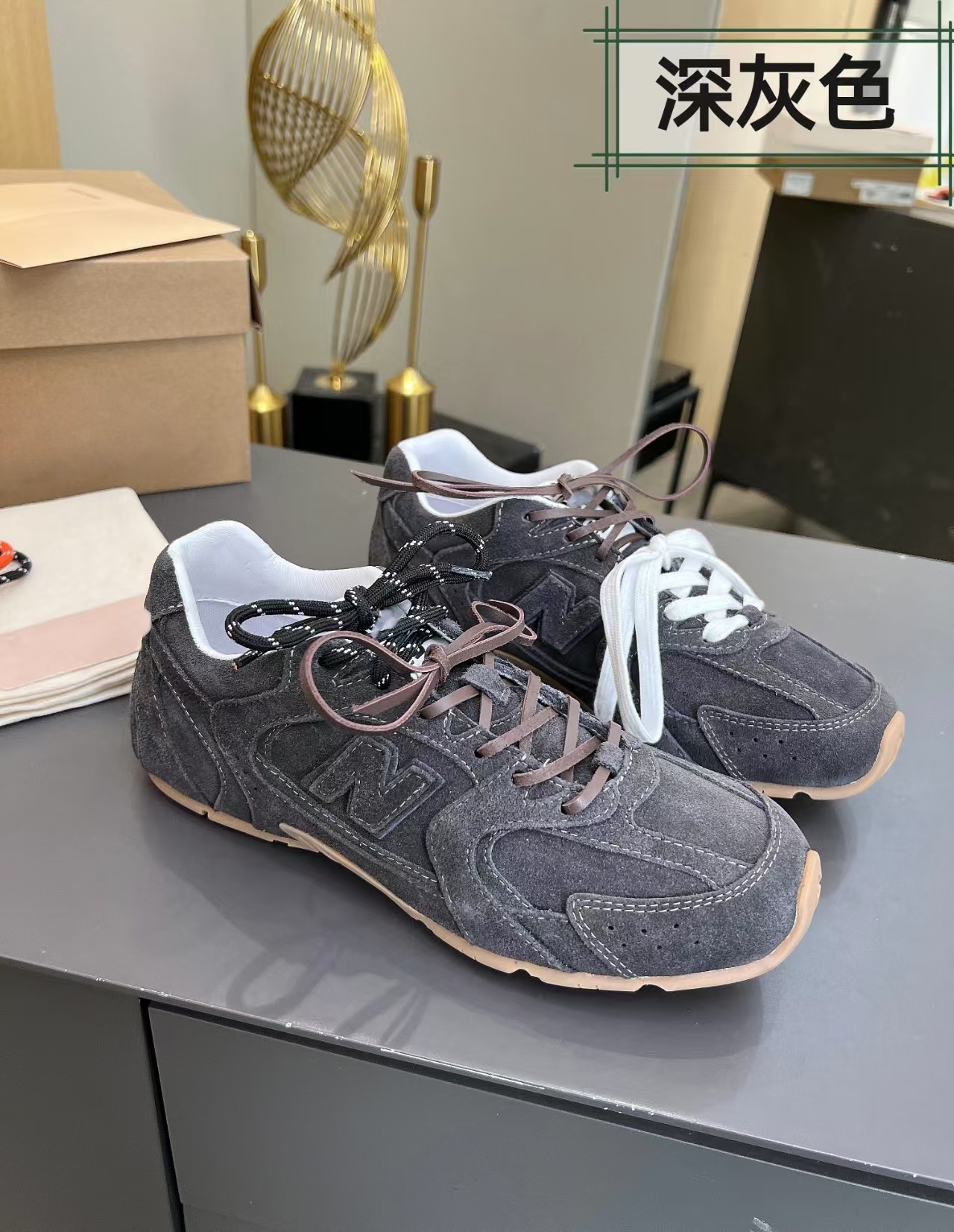 Zapatillas deportivas Agande de suela blanda y punta redonda, estilo casual y sencillo, con cordones bicolor de la marca Miaojia 530, estilo versátil para parejas.