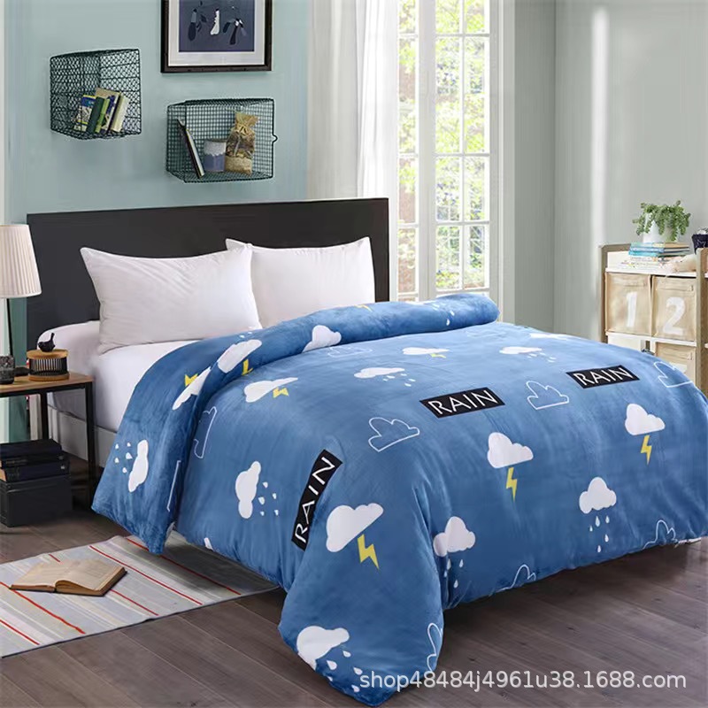 Flange edredón más edredón cubierta doble una sola pieza de lana de coral de doble cara de lana de invierno