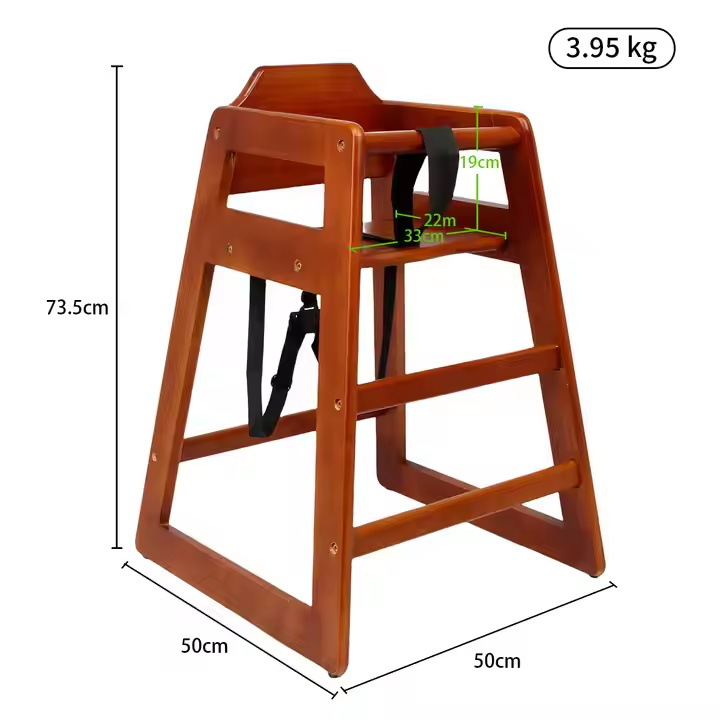 Silla de comedor para bebés de madera maciza silla de comedor para niños domésticos silla de comedor para bebés de madera silla de comedor para bebés apilada