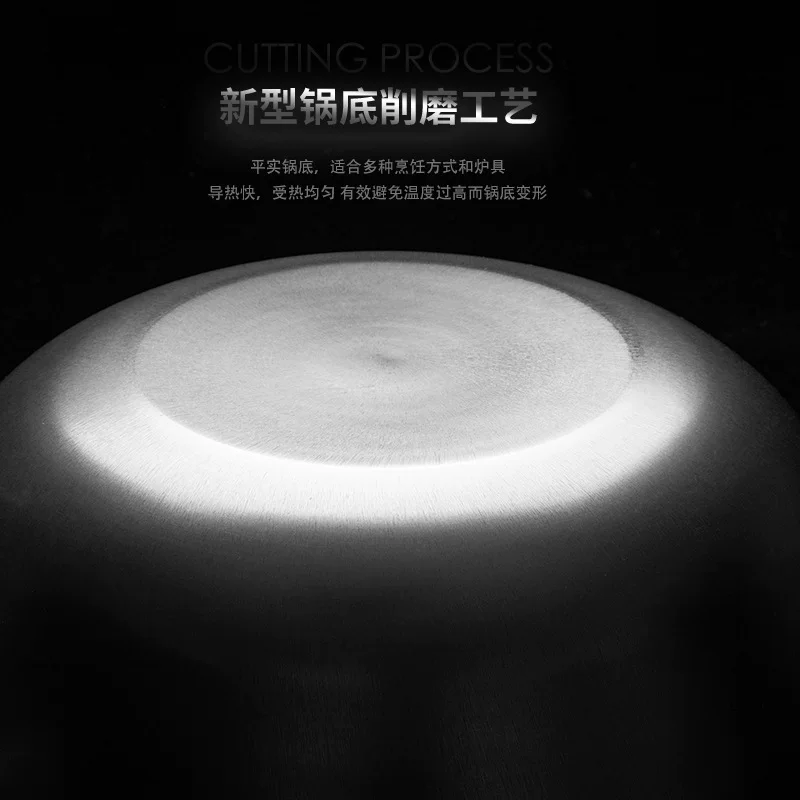 Cast iron pot double ear pot deepened large wok pure cast iron pot induction cooker wok uncoated non-stick large capacity