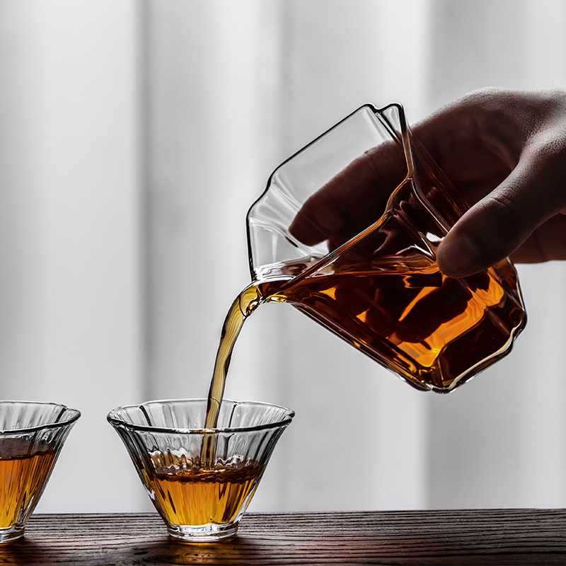 塞谷 玻璃茶具手工四方公道杯耐熱加厚茶海功夫茶具套裝分茶公杯