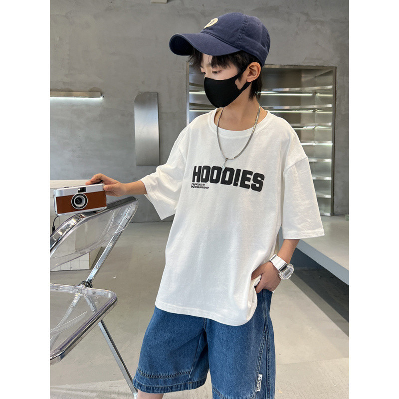 (2개) 남자들의 한국식 여름 반팔 티셔츠 2024 새로운 도착 CUHK 어린이 여름 캐주얼 반소매 탑 여름 유행 티셔츠