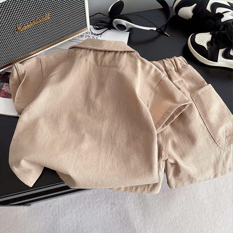 Ensemble d'été best-seller pour garçons 2026, nouveau style enfant avec col de costume et manches courtes, deux pièces pour garçons de 1 à 5 ans, Live ALYCExiyuebaobao_voghion.com