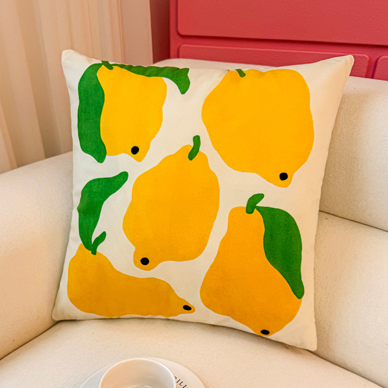 Funda de almohada de fruta abstracta de dibujos animados, almohada de viento, almohada linda, dormitorio de estudiantes, almohada de sofá, cojín, funda de almohada