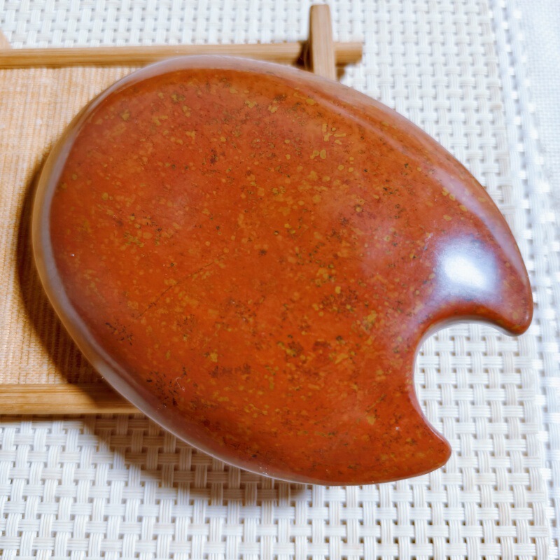 Bibin Stone Energy stone spa hot stone spine massage cervical spine massager back home red chisel stone concave batch