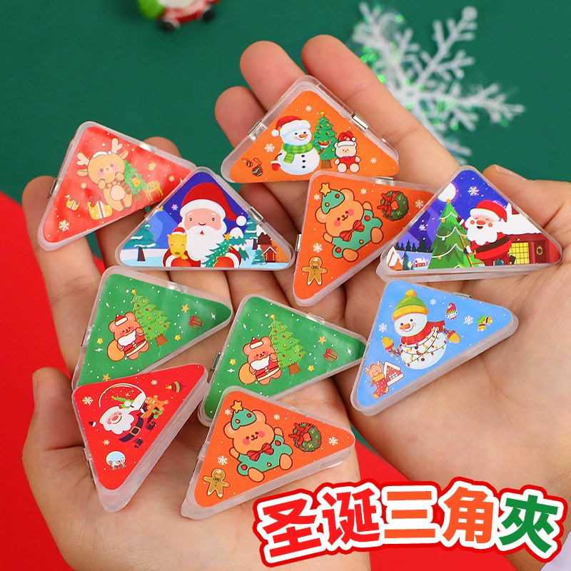 Мультяшный Рождественский треугольный зажим многофункциональная папка для хранения канцелярских принадлежностей Студенческая книга экзаменационная бумага угловой зажим для документов