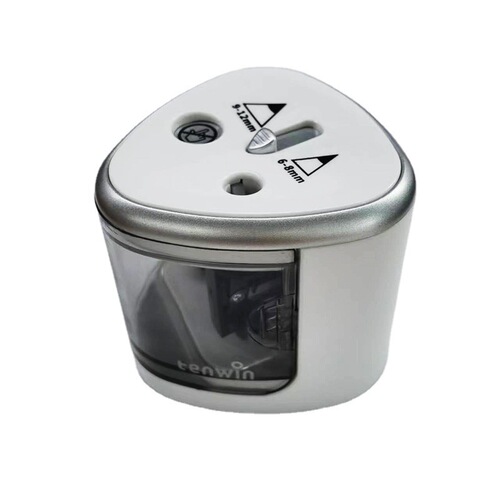 Tenwin Thick and Thick Double Hole Electric Pencil Sharpener Primary School Stationery Automatic Pencil Pencil Sharpener TW8004