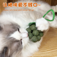新品葡萄造型猫薄荷猫咪玩具手工编织耐咬解闷球小猫磨牙宠物玩具