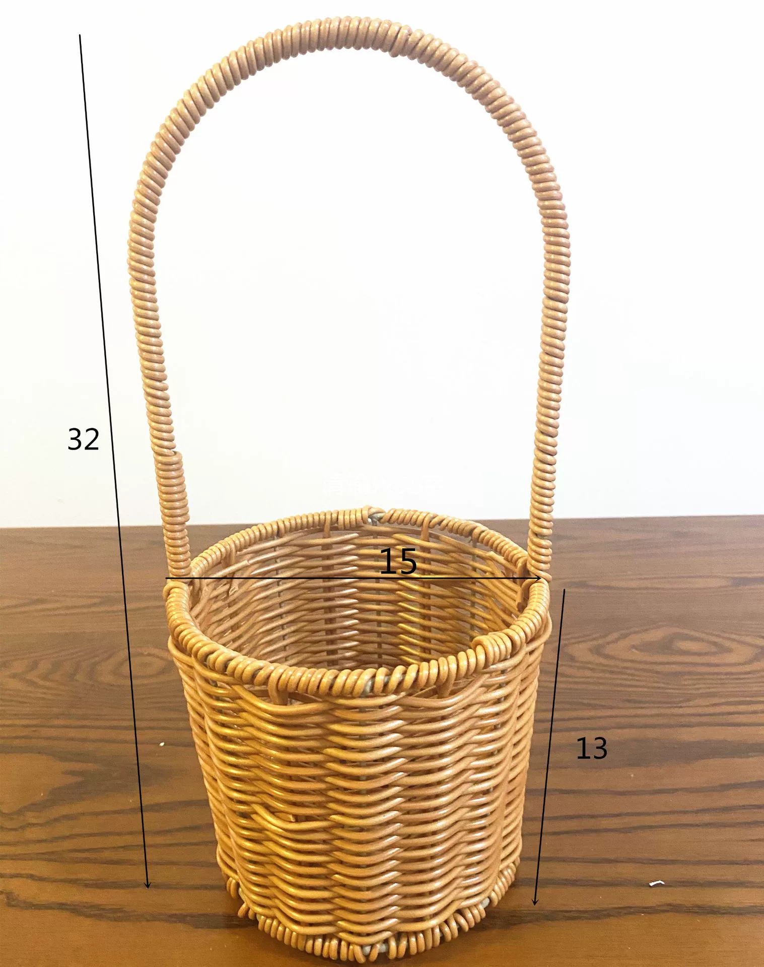 Woven basket flower-shaped, handheld flowerpot