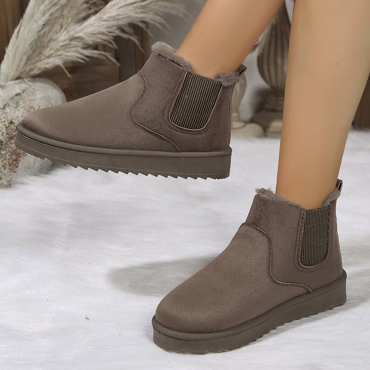 Cross-border plus-size thin-soled snow boots for women, new autumn and winter 2025 model, fleece-lined, thickened, warm cotton shoes for women