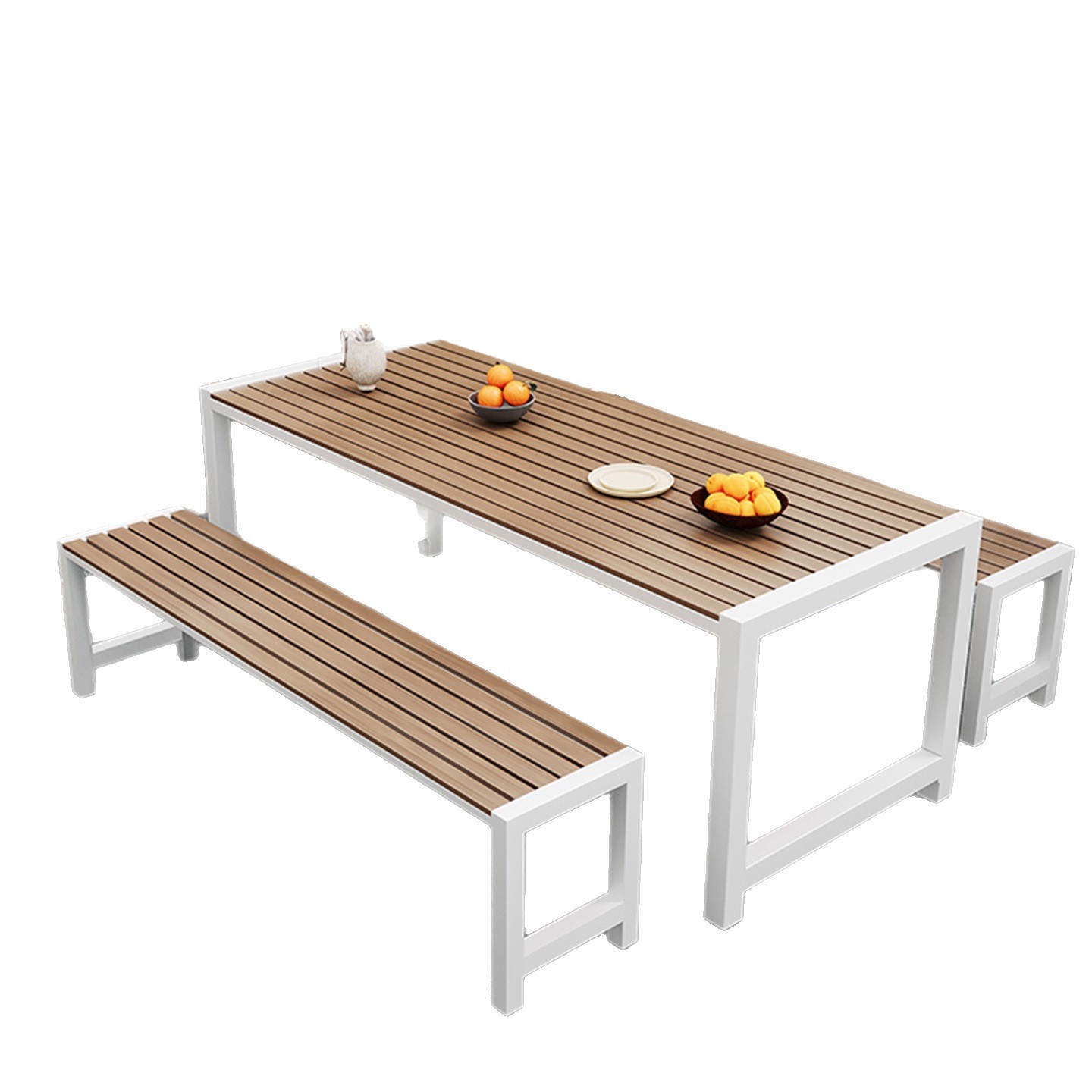 Juego de mesas y sillas al aire libre Parque de ocio Jardín Jardín Mesa de café Café Snack Street Combinación de mesas y sillas largas al aire libre