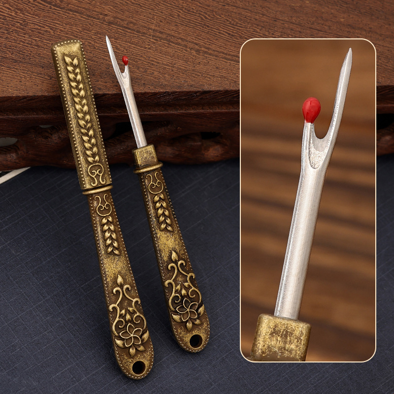 Mini cortador de alambre pequeño, separador de alambre de metal retro, recolector de alambre de bordado de punto de cruz, orificio de ojo de botón abierto, portátil para el hogar