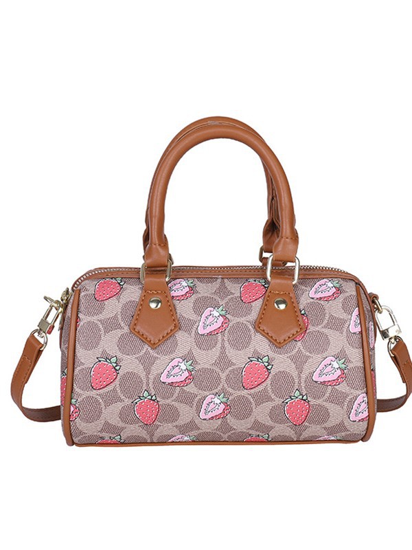 Bolso de diseño nicho lujoso portátil bolso de almohada de Boston nueva moda impresión de moda mochila de fresa