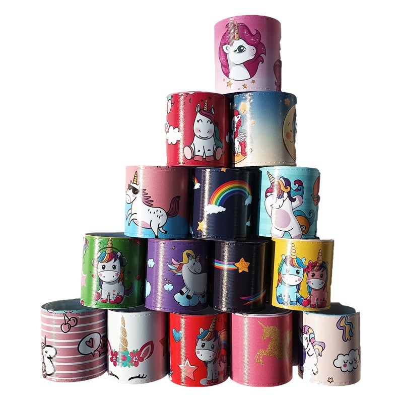 Unicornio 15 estilo Snap anillo pulsera lindo de dibujos animados niños Snap anillo pulsera