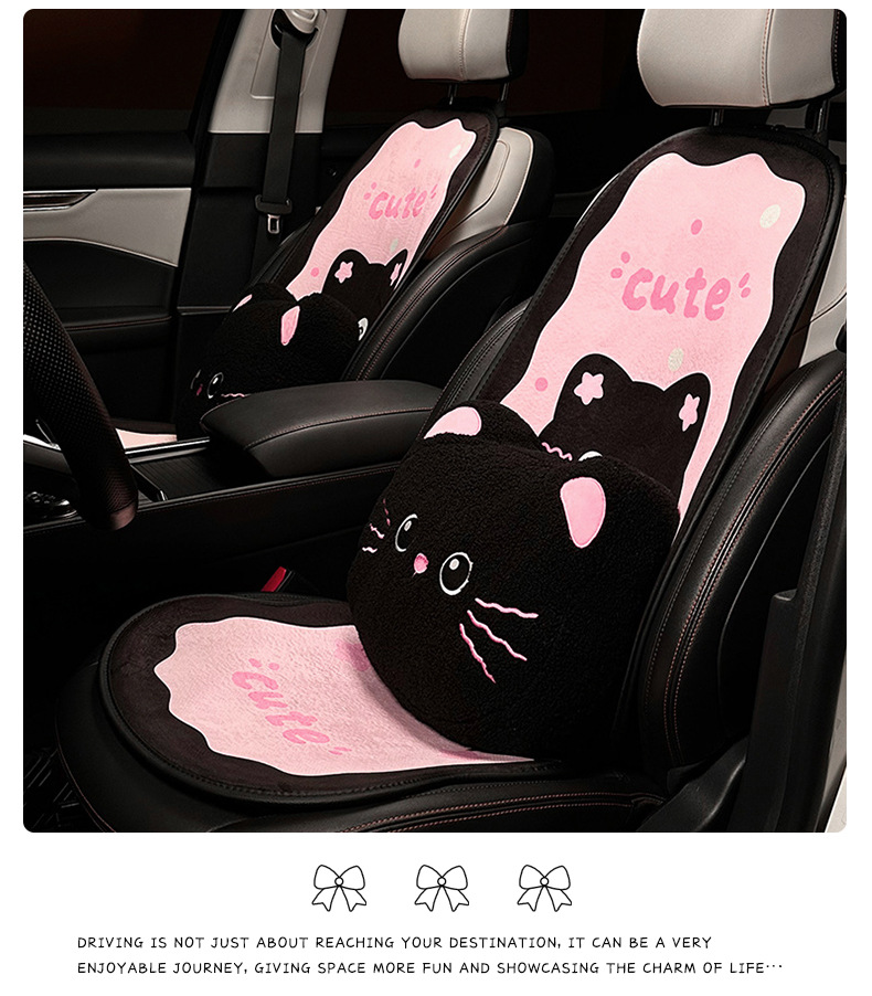 Cartoon Cat Car Cushion Four Seasons Universal Comfortable Non-Slip Car Seat Cute Universal Car Seat Cushion
