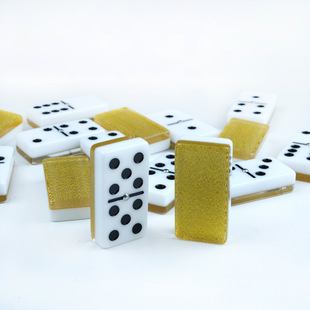 Factory Direct Sales Gold Wire Crystal Double Six Brand Nine Acrylic Jenga Building Blocks Puzzle Game Wooden Box Gift Giving