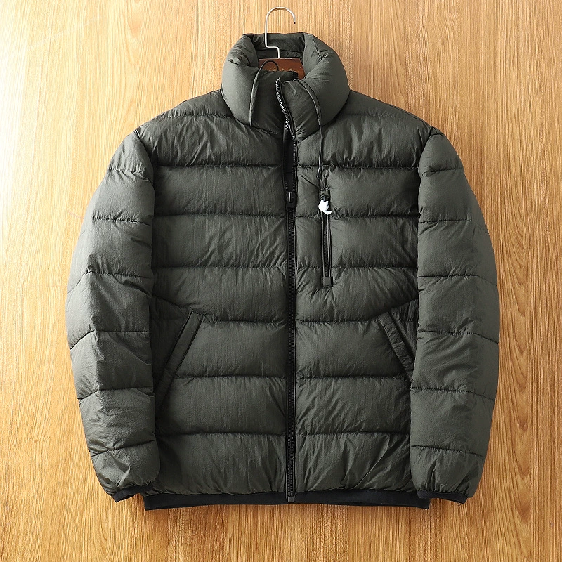 Оптовая партия XI класса из Испании! Легкая, пушистая и теплая мужская куртка из шелкового хлопка с воротником-стойкой, утепленное зимнее пальто.