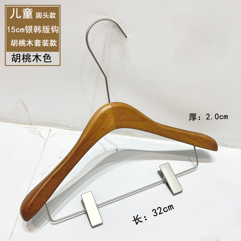 Tienda de ropa tienda de ropa especial para mujeres percha de ropa pantalones clip de nogal de madera maciza percha antideslizante de madera al por mayor image 11