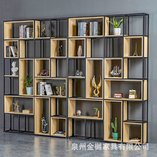 Solid Wood Storage Rack Partition Display Cabinet Home Multi-Layer Grid Bookshelf Floor-Standing Custom New Chinese Style